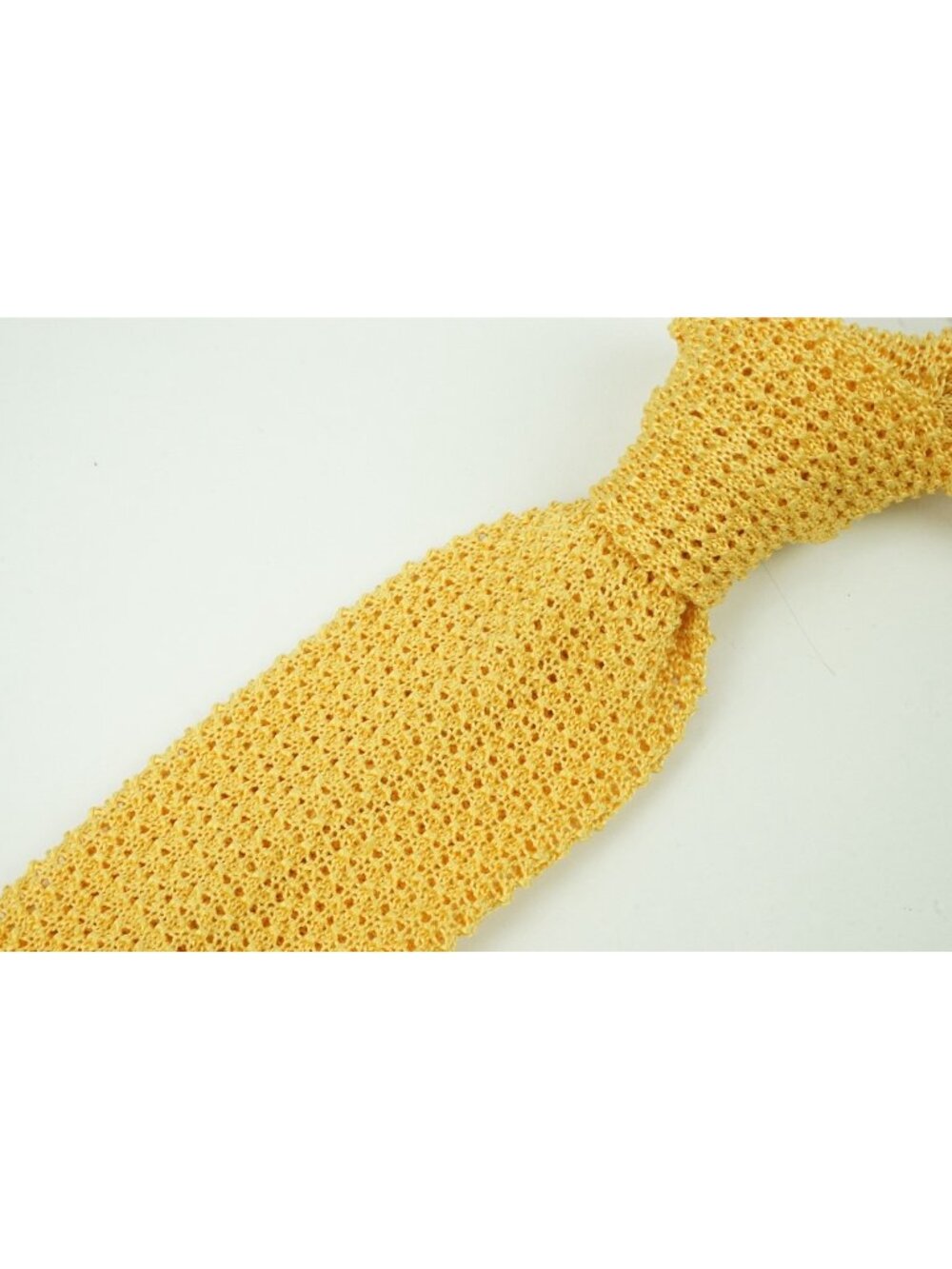 Charvet Sunflower Yellow Crunchy Knit 100% Silk Tie